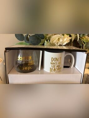 Teacher Gift Set - Stemless Wine Glass & Mug Brand New in Box